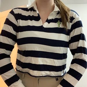 Striped navy and white cactus shirt
